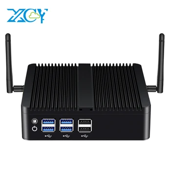 XCY Fanless Mini PC Intel Core i7 4200U i5 4200U Gigabit Ethernet HDMI VGA Display 8x USB Ports Support WiFi Windows Linux