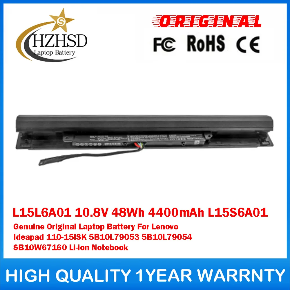 

L15L6A01 10.8V 48Wh 4400mAh L15S6A01 Genuine Original Laptop Battery For Lenovo Ideapad 110-15ISK 5B10L79053/4 SB10W67160 Li-ion