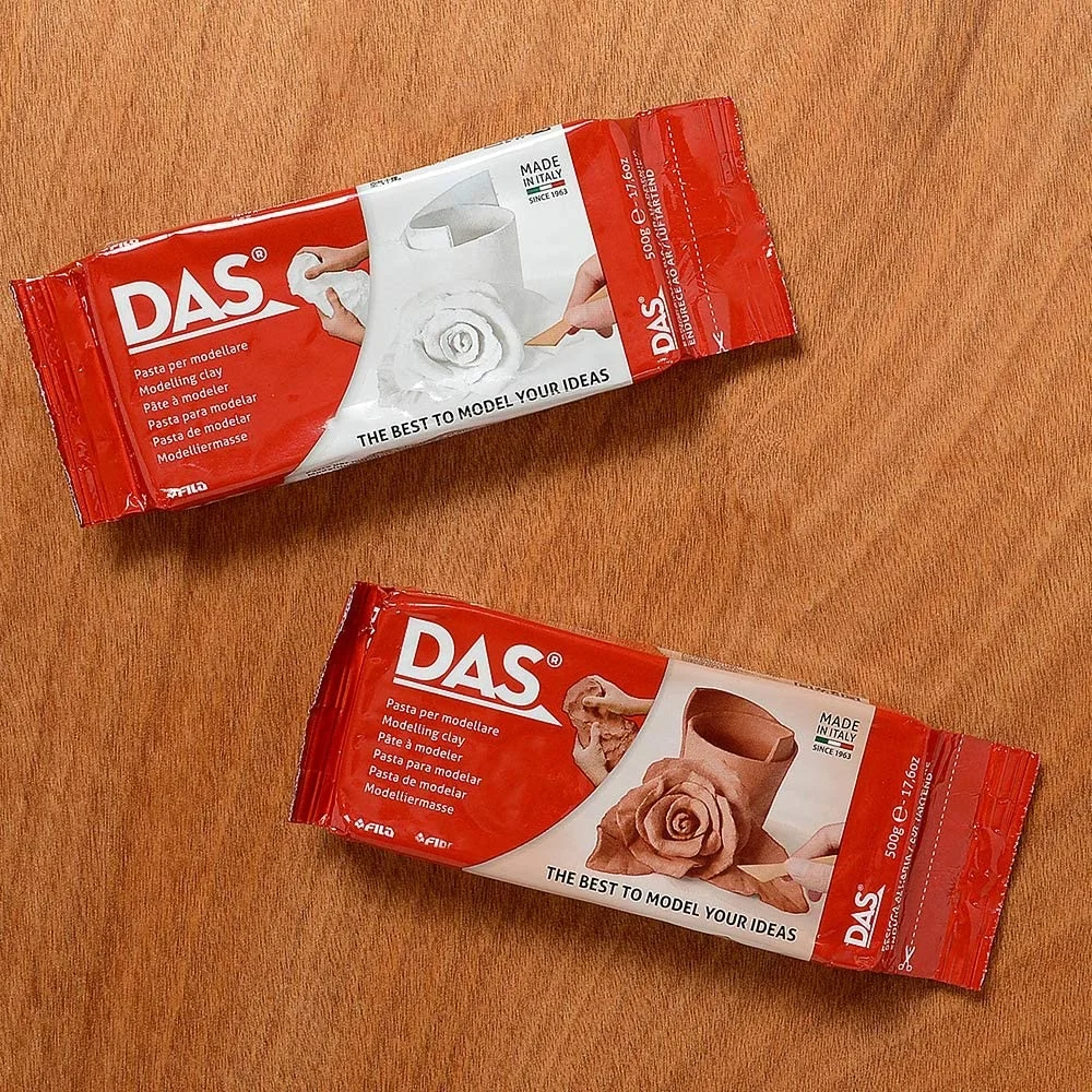 Das Air-Drying Ceramic Model Plasticine DIY Dough Set White Brown CLAY