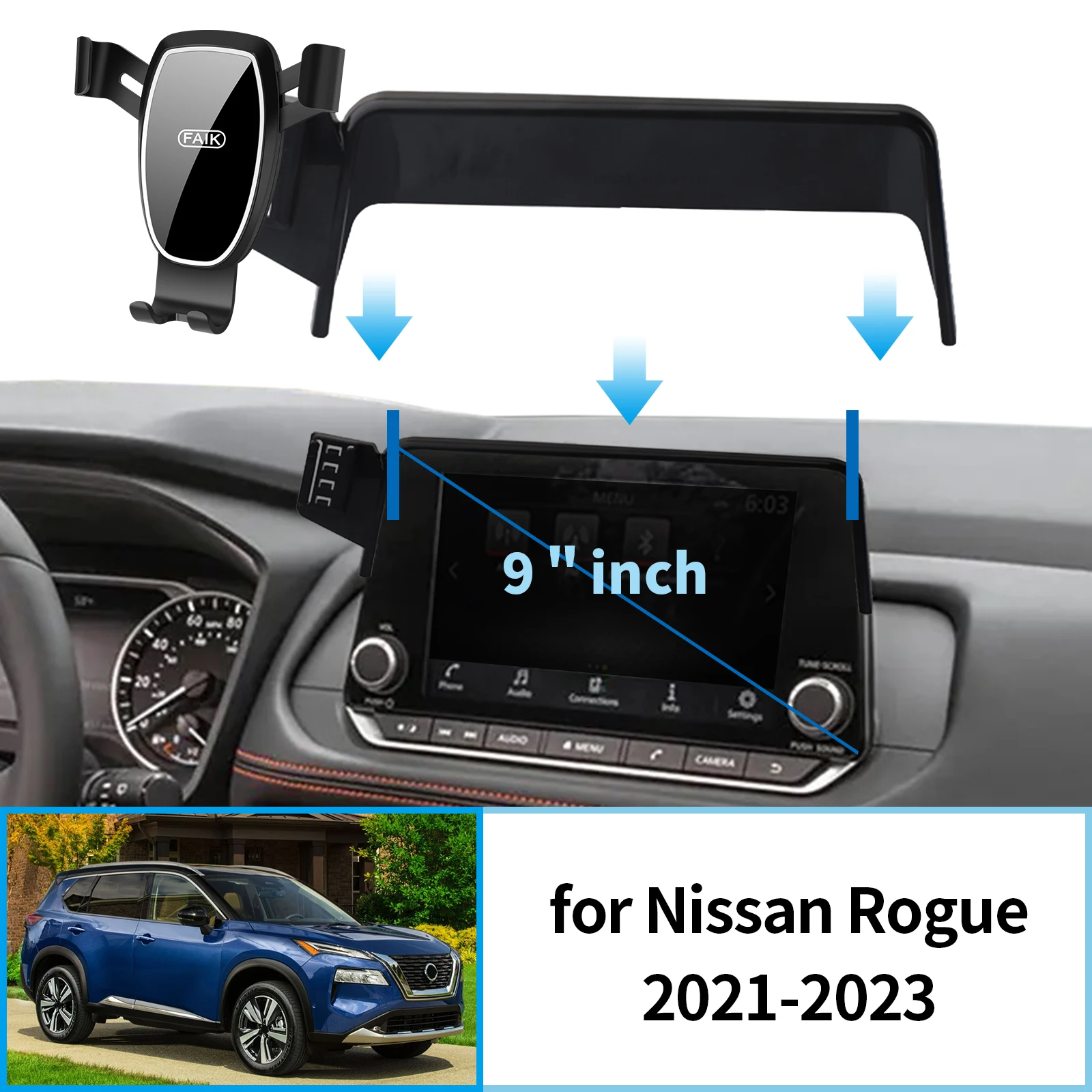 

for Nissan Rogue 2021-2024 T33 8inch GPS Bracket Navigation Stand Auto Accessories