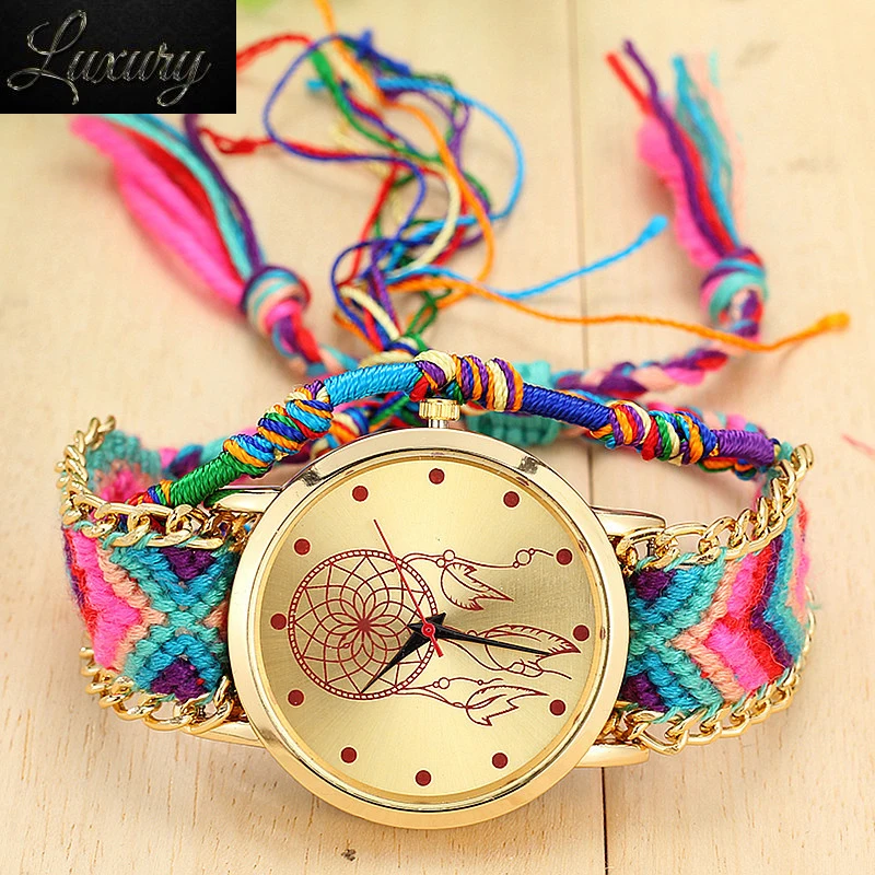 

Handmade Braided Friendship Bracelet Watch Ladies Rope Quarzt es Relogio Feminino Quartz Wristwatches