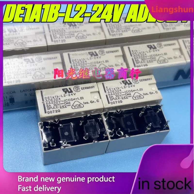 New 5pcs/lot  100% original genuine relay:DE1A1B-L2-24V ADE324 8pins double coiled relay