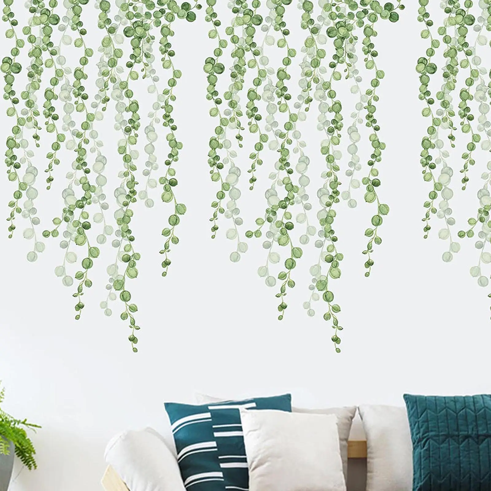 2 Pieces Hanging Vines Wall Sticker Elegant for Apartment TV Backdrop Office