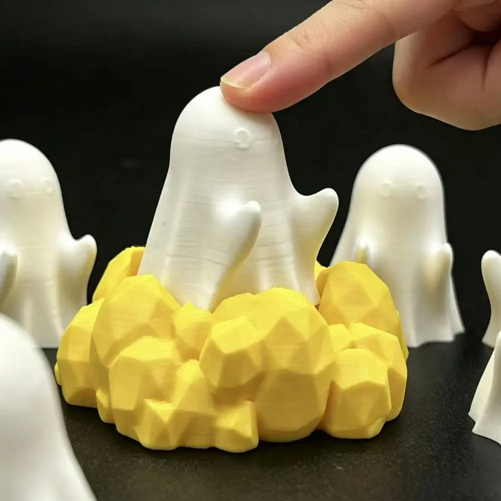 Environmentally Pla Art 3d Printed Cute Ghost Fidget Clicker Toy Halloween Stress Relief Desk Ornament for Teens for Teens