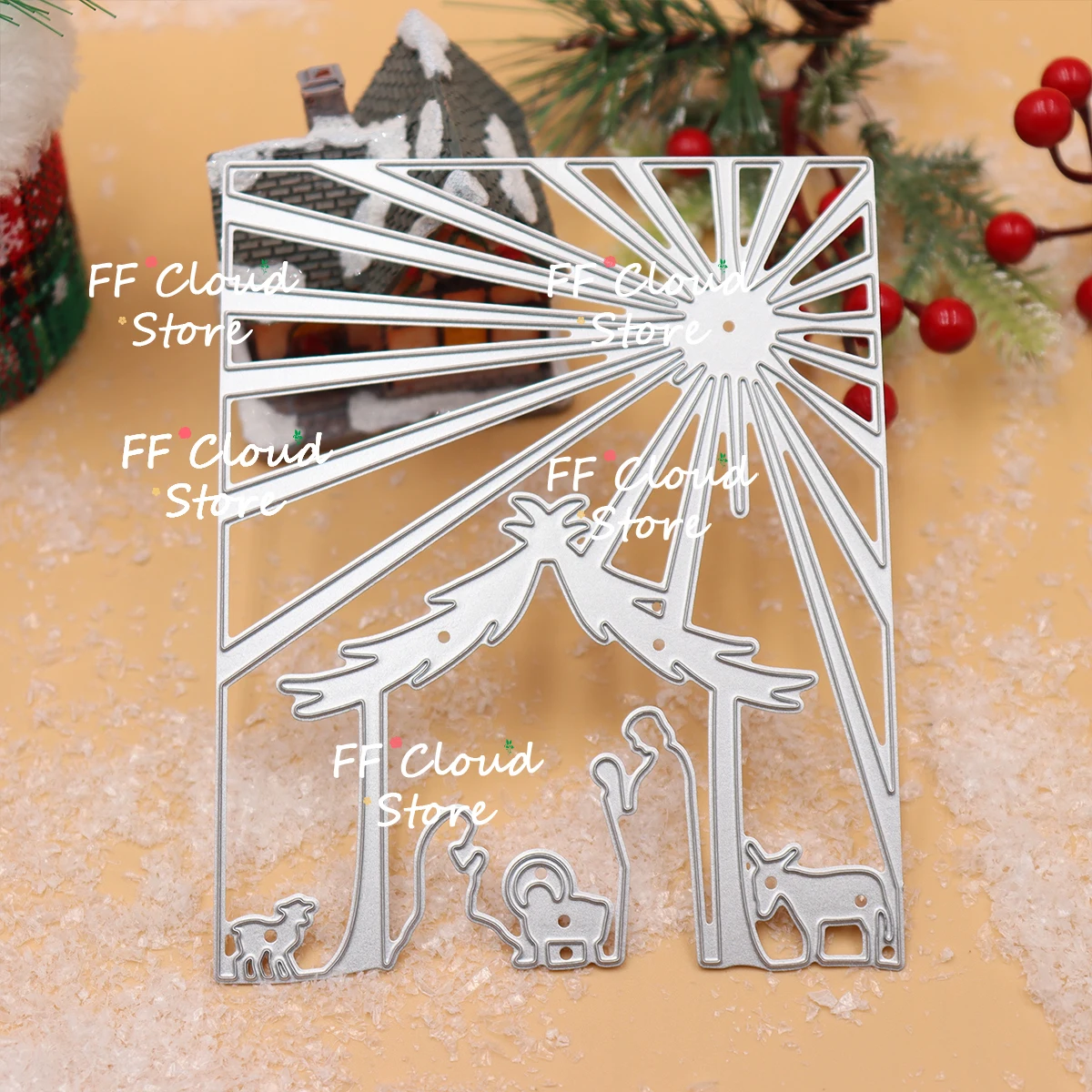 Christmas Religious Prayer Background Metal Cutting Dies Scrapbooking DIY Card Decorative Crafts Die Cuts Embossing Knife Mold