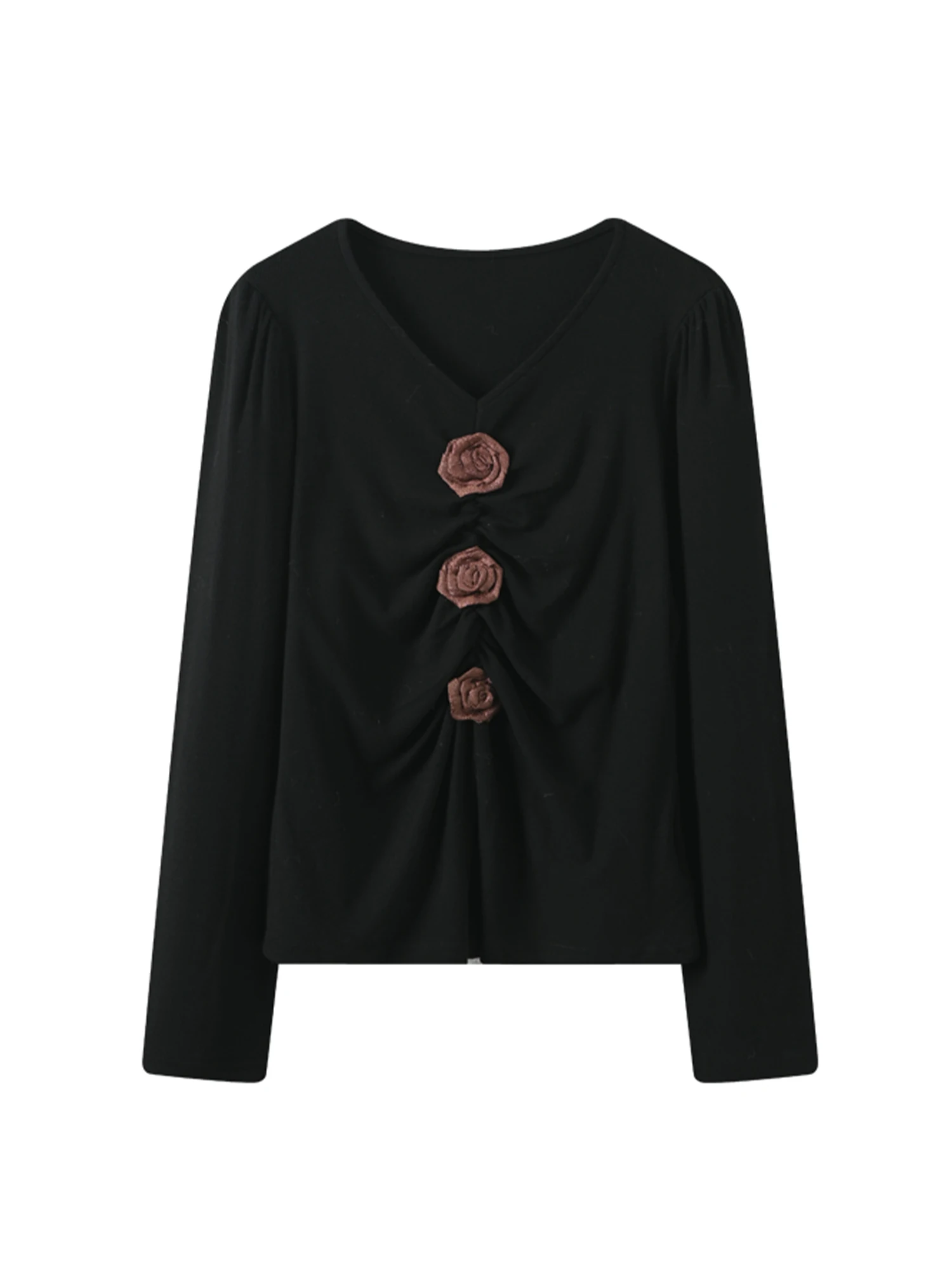 

Женская черная готическая футболка Y2k с v-образным вырезом, винтажная эстетичная футболка Harajuku Gyaru Emo, футболки с длинными рукавами, одежда 2000-х годов, осень