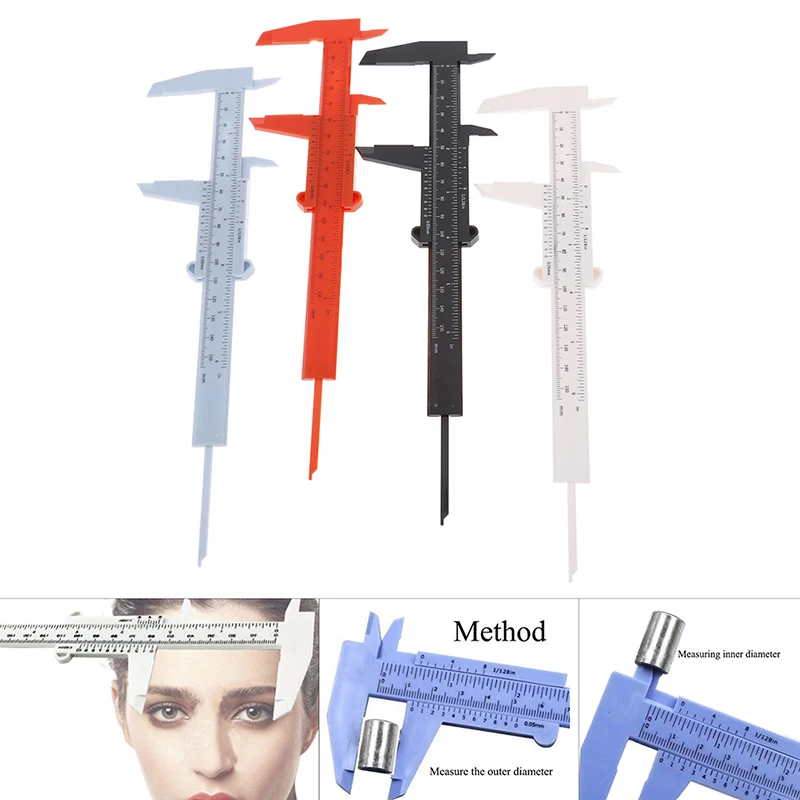 7Styles Double Scale Sliding Gauge Eyebrow Ruler Tattoo Permanent Makeup Eyebrow Tattoo Measuring Ruler Caliper Measure Tool