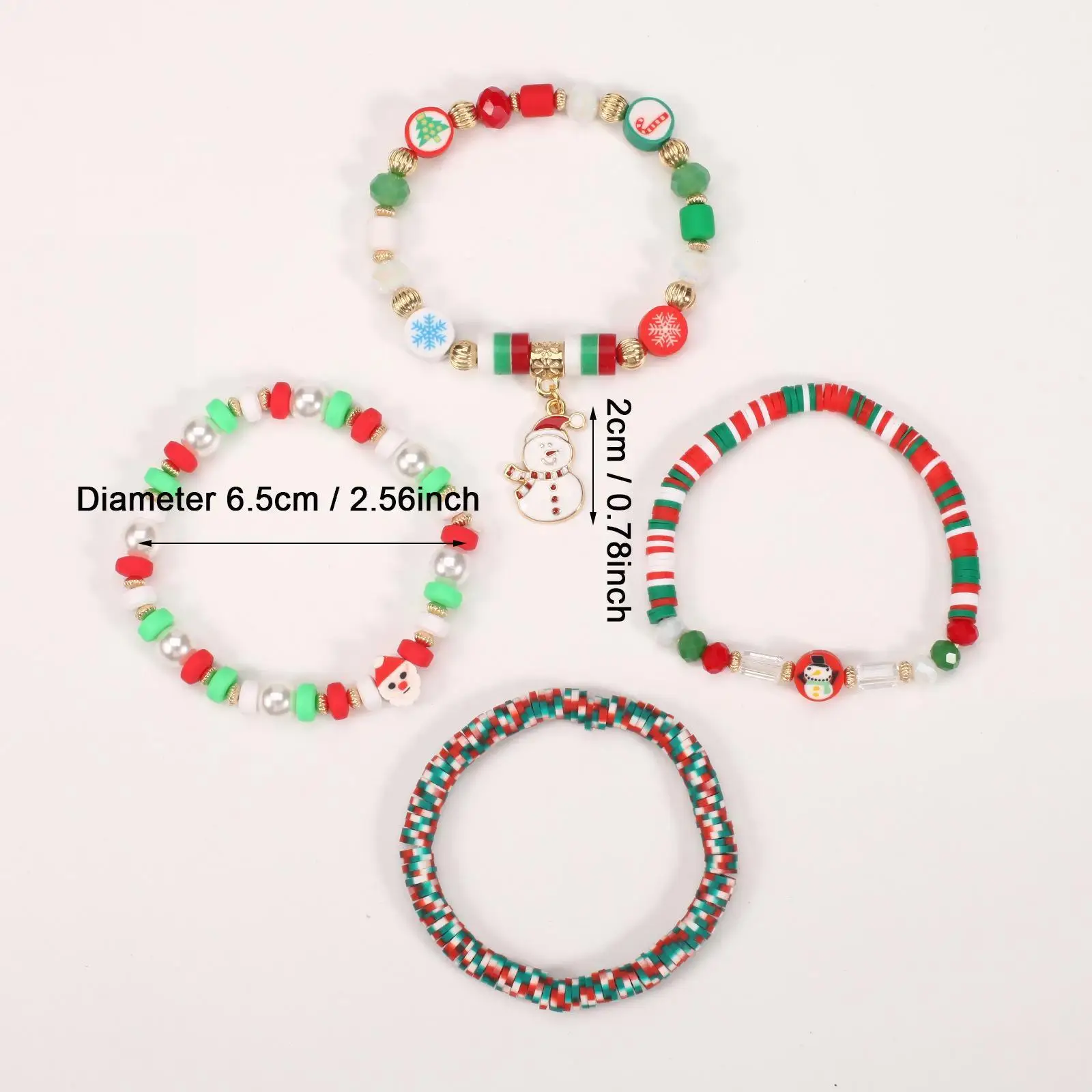 4x Multilayer Stack Beads Bracelets Multicolor Women Pendant Adults Girls Layering Layered Bracelets Stackable Bead Bracelets image 6