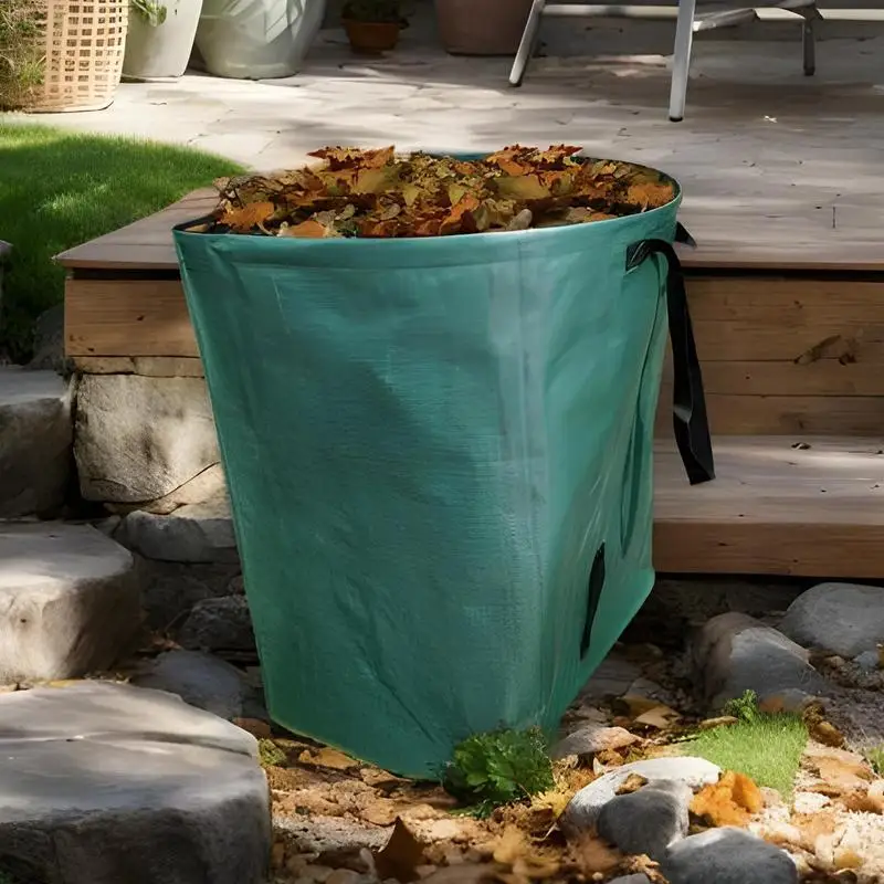 Reusable Yard Waste Bag 53 Gallon Foldable Garden Storage Bags with Handles, Collapsible Lawn Leaf Debris Container for Trash