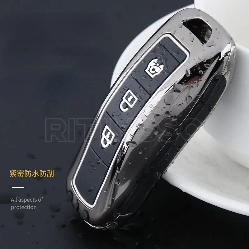 Fashion Zinc Alloy+Silica Gel Car Key Case Cover Key for Dongfeng Fengon Fengguang Ix5 580 Ix7 Seres Sf5 2021 Shell Accessories