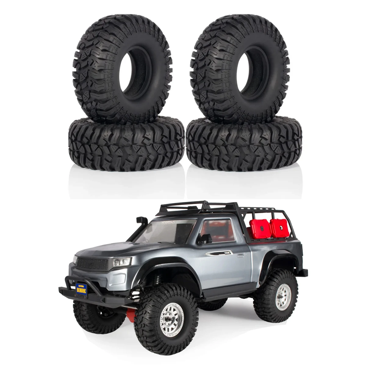 

4Pcs 1.9 Inch Rubber Rock Crawler Tires 114mm Tyre for 1/10 RC Car Axial SCX10 90046 TRX4 Capra Redcat Gen8 YIKONG WRAITH RR10