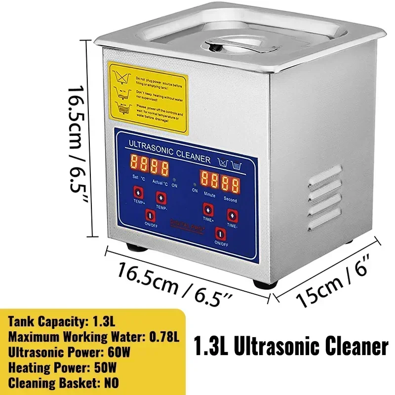 Vevor Ultrasone Reiniger Ultrasone Reiniger Draagbare Ultrasone Reinigingsmachine Multifunctioneel 1,3l-30l Ontwasher Huishoudapparaat