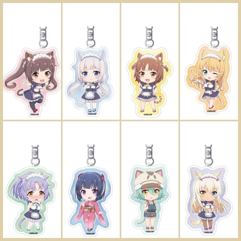 

Anime Nekopara Acrylic Keychain Pendant Bag Car Keychain Cell phone Maple Vanilla Chocolat Accessories present Festival Gifts