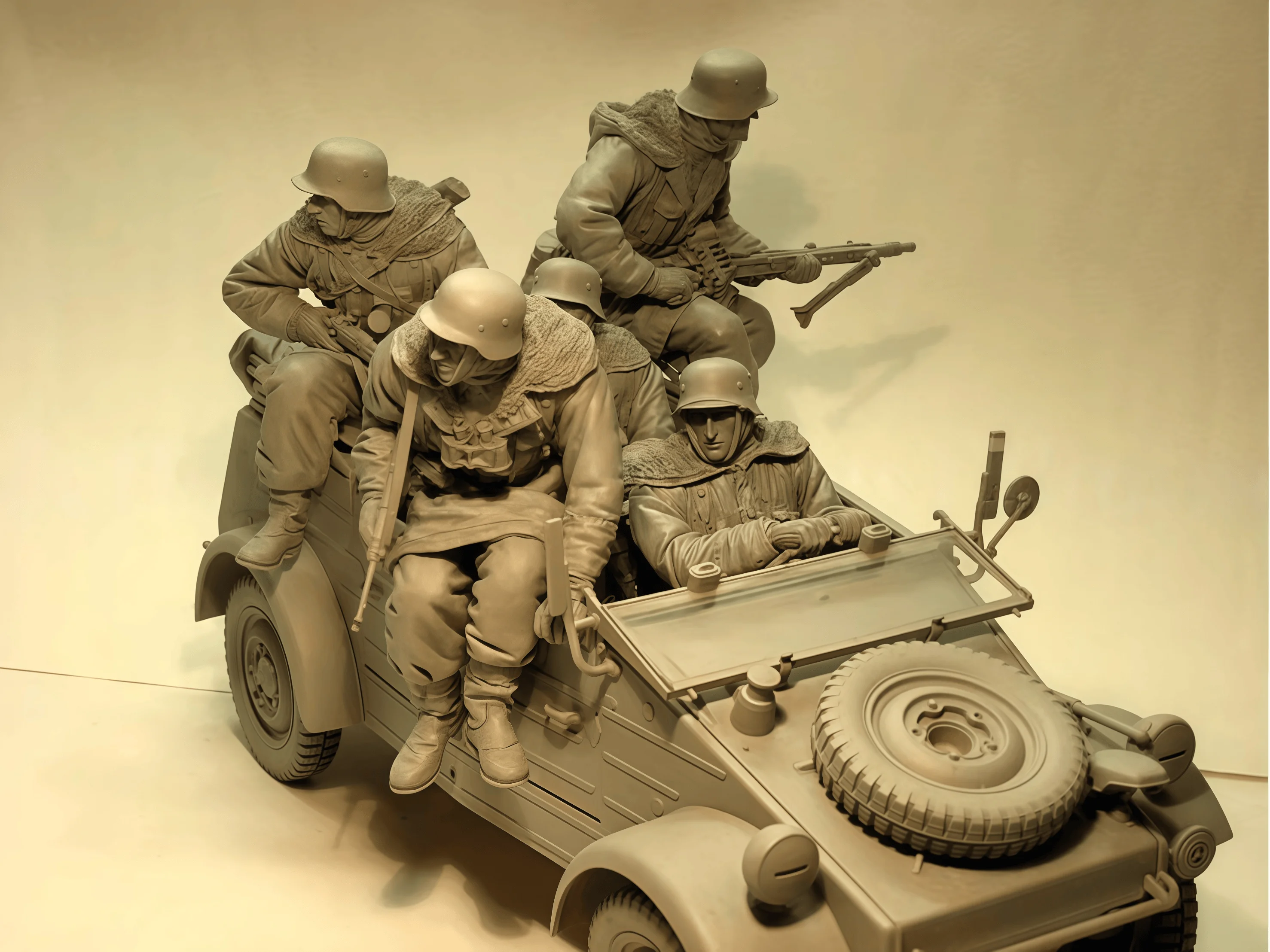 Zestaw do składania modelu żywicznego 1/16 Gk, Pancernik 5-osobowy, Model niepomalowany