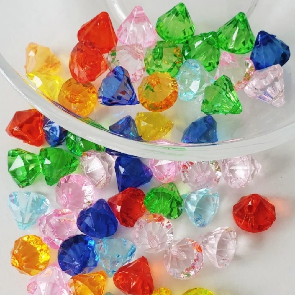 10pcs Fake Diamond Crystal Gem Colorful Toy Treasure Chest Pirate Acrylic Paperweight Art Craft Photography Props Decorative Gif view 5