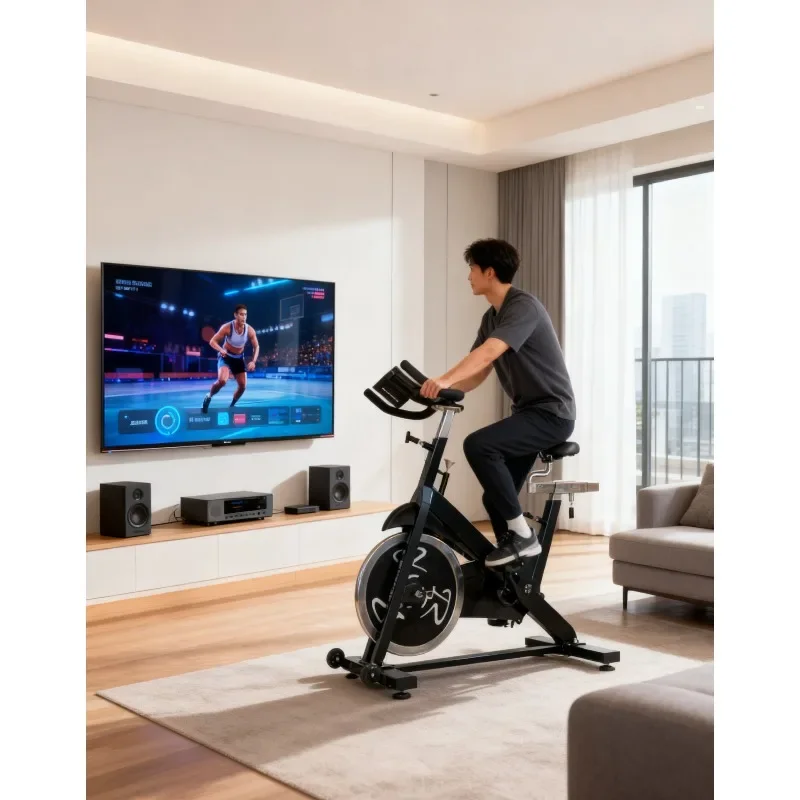 Indoor Resistance Spinning Bike, Steel Frame Silent High Durability Cycling Machine For Home Gym