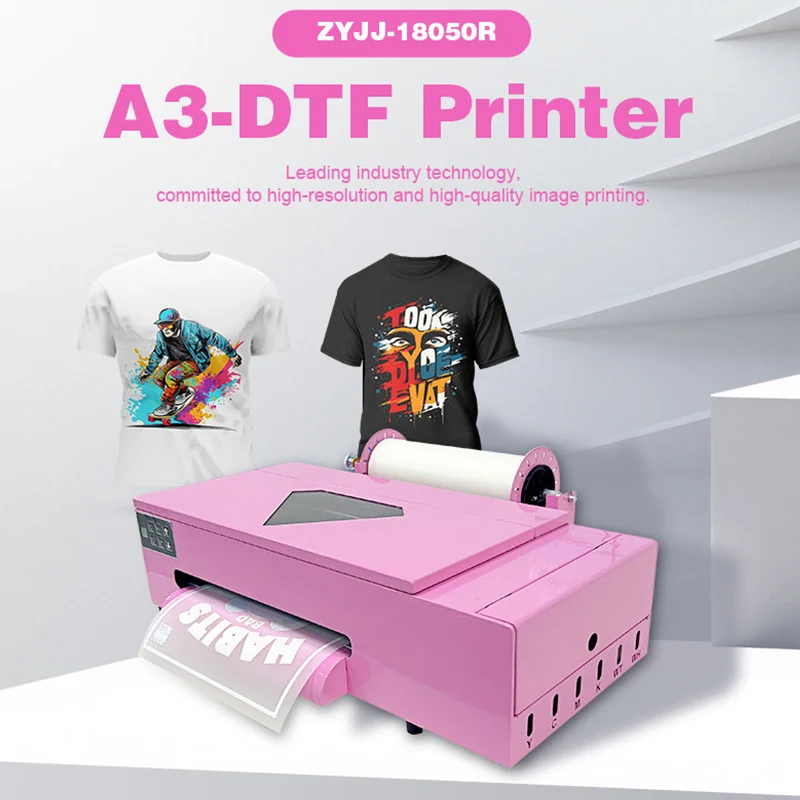 DTF Printer Roll To Roll Heat Transfer Printing Machine for T Shirt Garment Textile Clothing Digital Printing A3