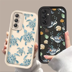 Soft Phone Case for Samsung Galaxy A55 A35 A25 A15 A05 A05S A24 A13 A23 A12 A22 A32 A52 A52S A71 A72 A51 Summer Cartoon Turtle