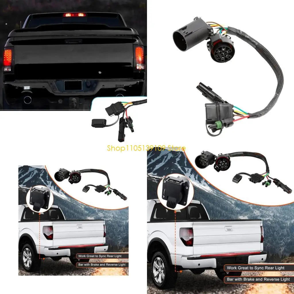 P5ED Rear Trailer Lamp Wiring Adapter with 7 Pin End Pair Use for Modification