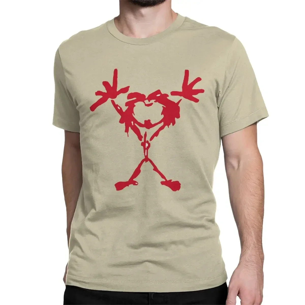 Red Happy Pearls Jam T-Shirts for Men men Heavy Music Band Funny 100% Cotton Tees Crewneck Short Sleeve T Shirts Original Tops image 5