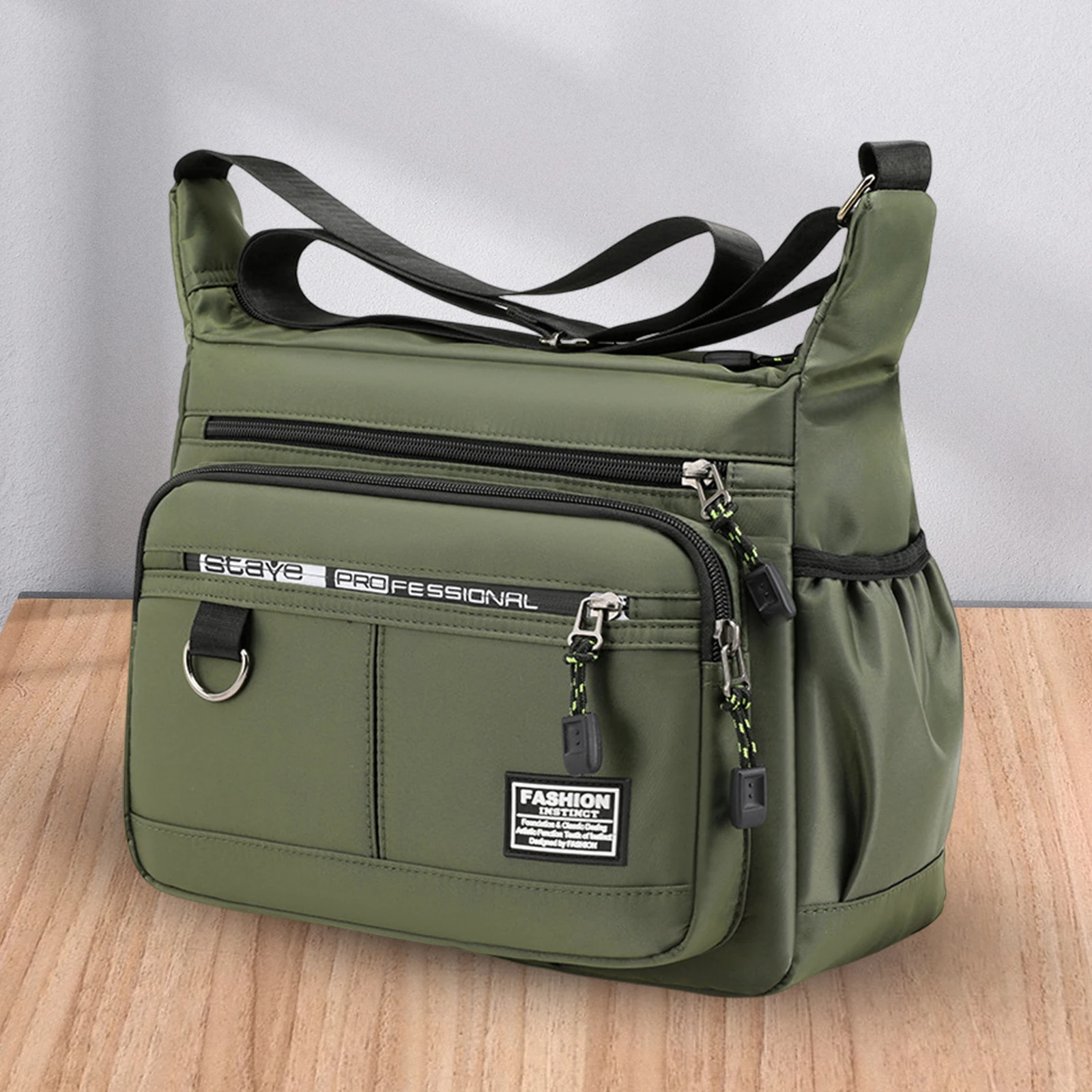 Multi-layer Pocket Men Shoulder Bag Large Capacity Zipper Oxford Casual Crossbody Luxury Messenger Bag for Travel Shopping Bag