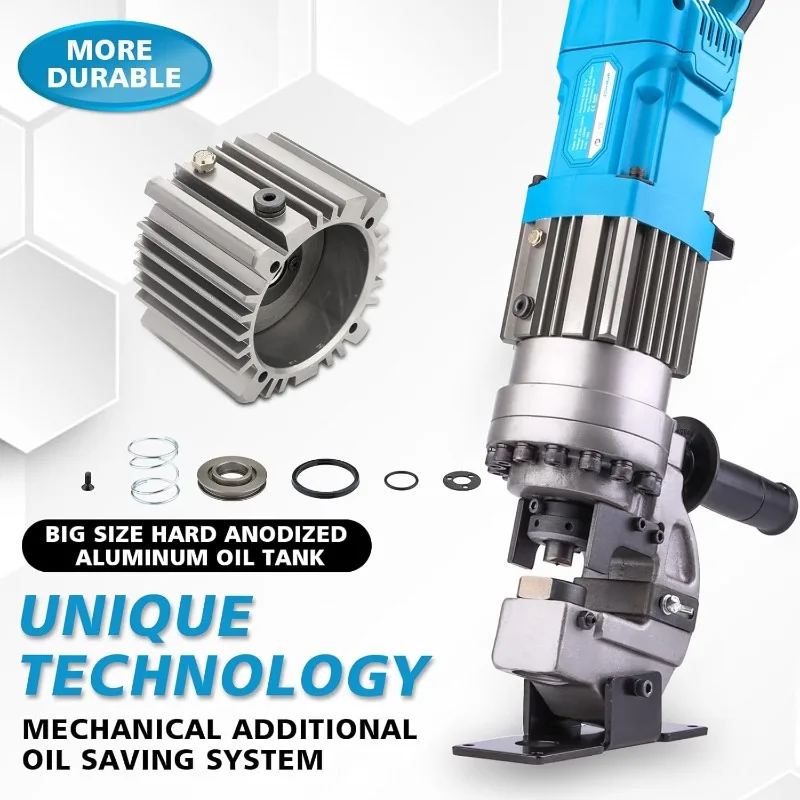 1300W Electric Hydraulic Hole Puncher Φ1/4"-4/5" Hydraulic Punching Machine Punching Tool with 5 Dies