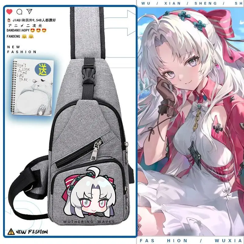 

Mingchao Game Emoji Q Version Peripheral Two-Dimensional Unisex Single Shoulder Casual Trendy Student Crossbody Bag Ww Ani