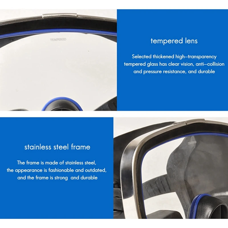 Smart-2X Yon Sub ดําน้ําคลาสสิกดําน้ําฟรี One-Window ซิลิโคน Purged หน้ากากสีดําจมูกวาล์วกรอบขนาดใหญ่ผู้ใหญ่หน้ากากดําน้ํา