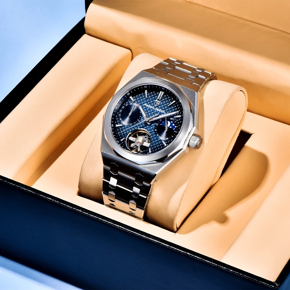 PAGANI DESIGN 2026 42MM Blue Dial Luxury Men Mechanical Watch Sapphire Glass Stainless Steel Automatic Watches for Men PD-YS036