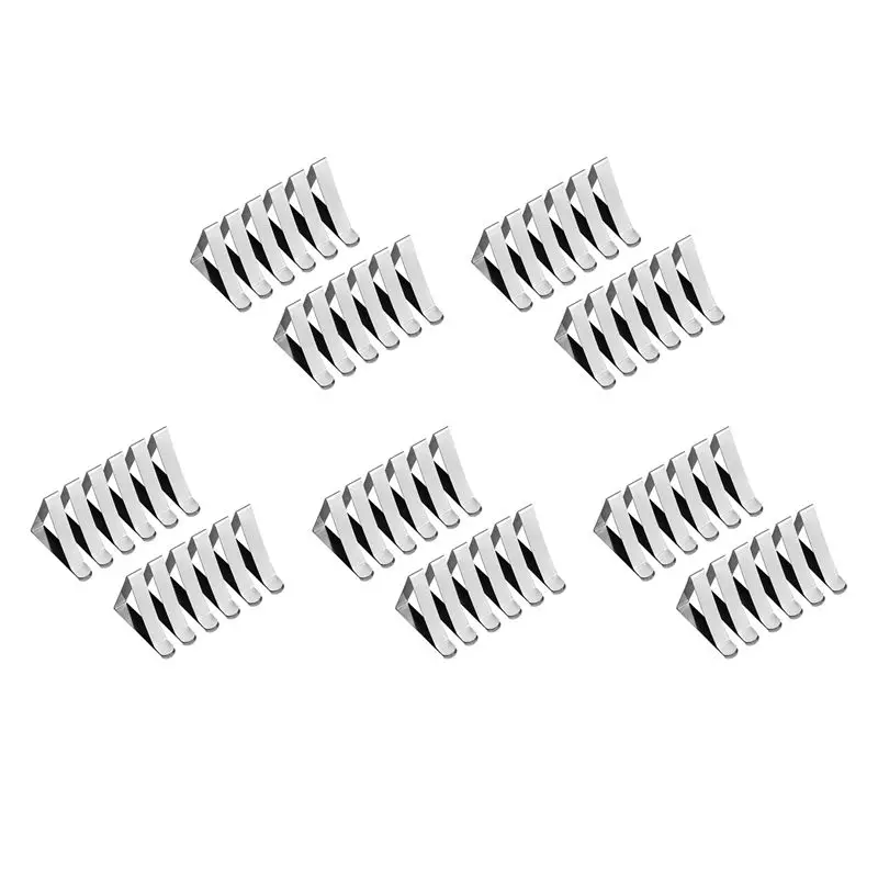 A84E-60 Pcs Stainless Steel Tablecloth Clip,Non-Slip Adjustable Table Cover Clamps Clip Table Cloth Holders For Party Picnic