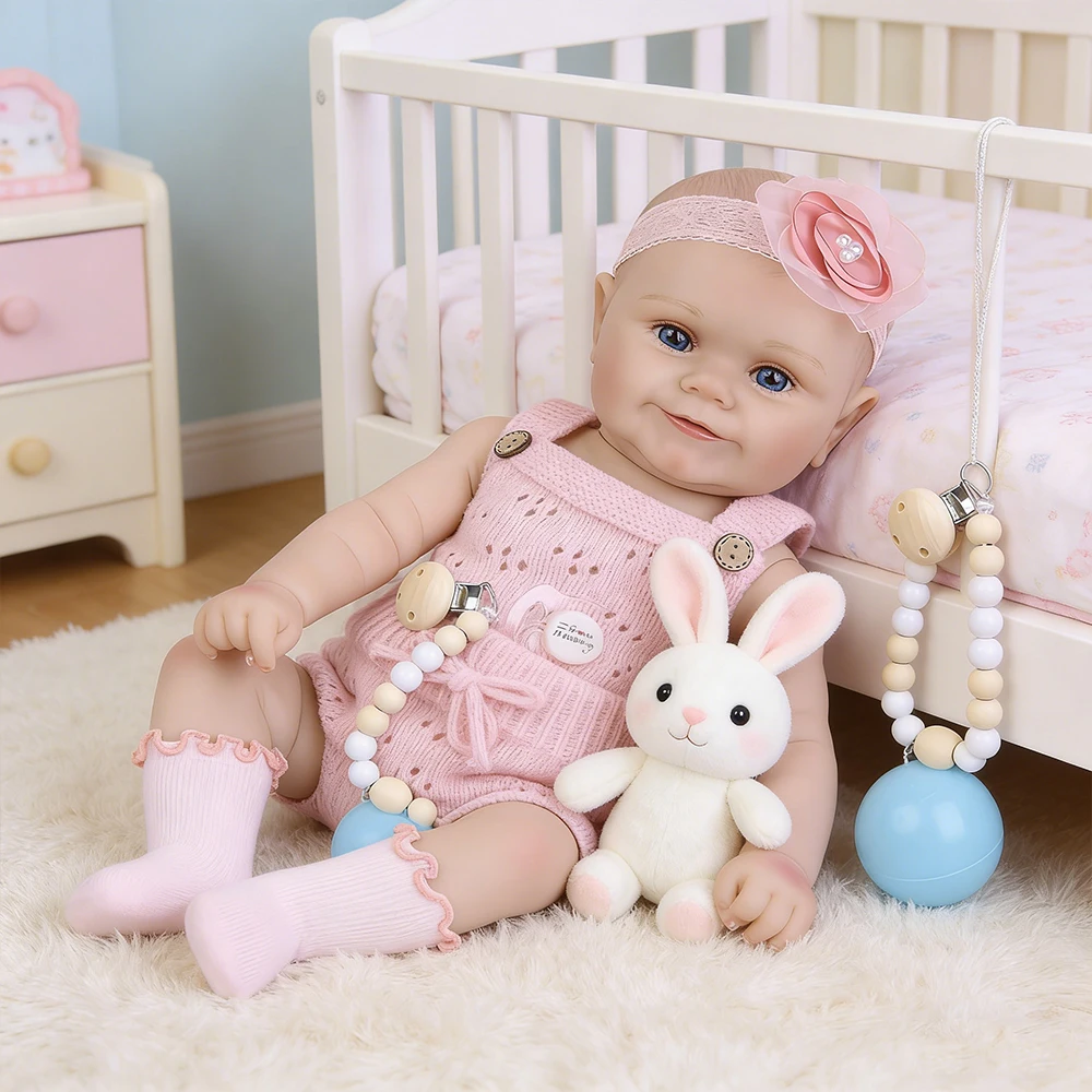 

Reborn Baby Dolls - 20 Inch Realistic Baby Doll Girl, Real Life Baby Dolls with Cute Soft Vinyl Body Gifts For Kids 3+