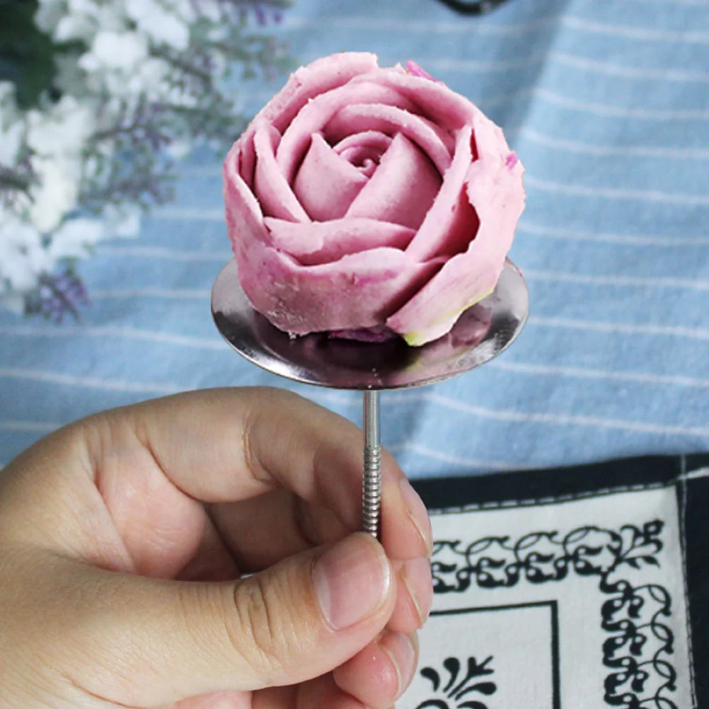 6 Pcs Stainless Steel Mounting Nails Flower Piles Decor Manicure Tools Pastry for Roses Cake Dessert Decorative Metal Cupcake