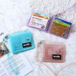 1PCS Glitter Business ID Cards Pouch Purse PVC Transparent Card Photo Wallet Case For Women Girl Clear Credit Card Holder Bag