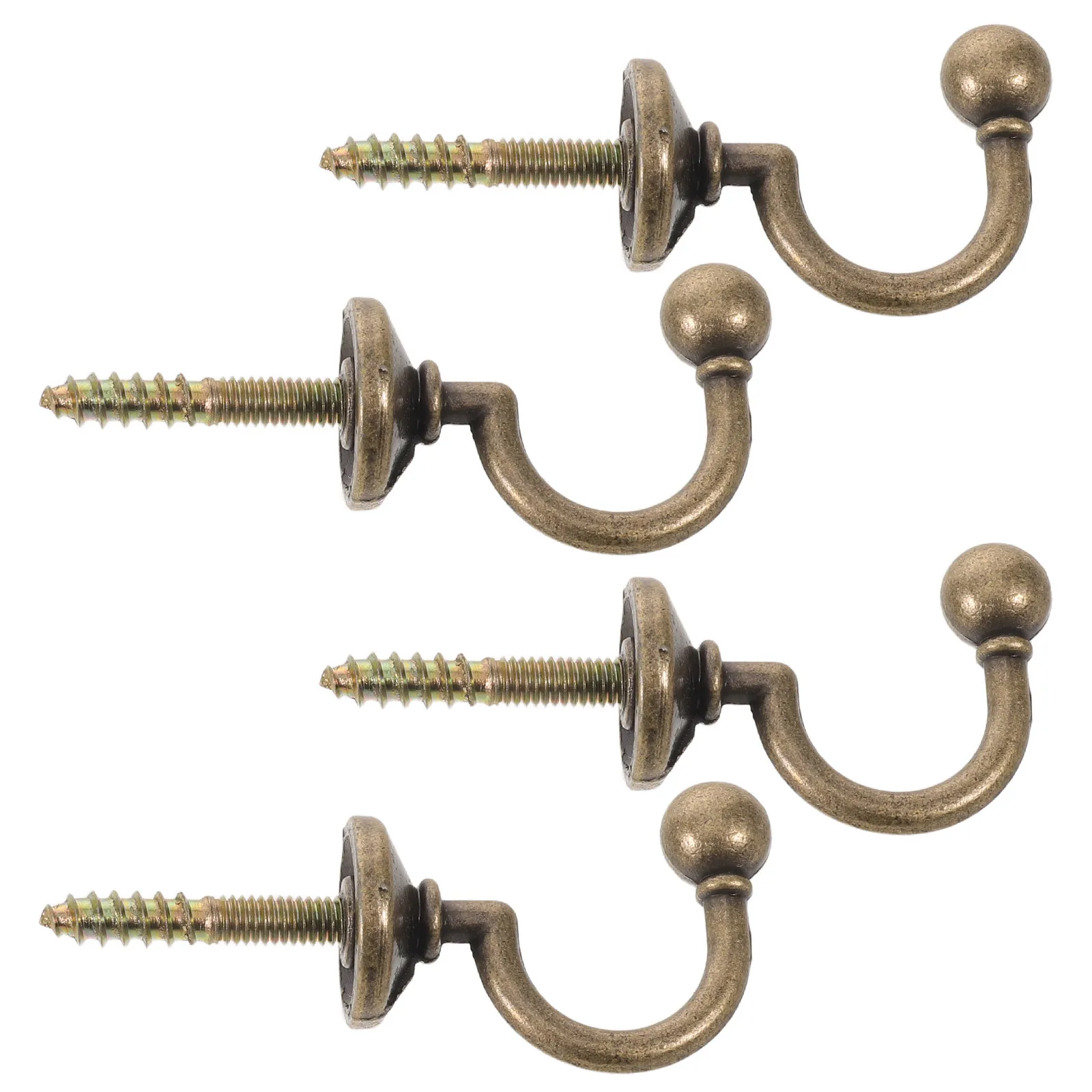 4Pcs Vintage Bronze Curtain Tieback Hooks Metal Wall Mounted Curtain Holdbacks for Drapes Sheers Window Treatment Home