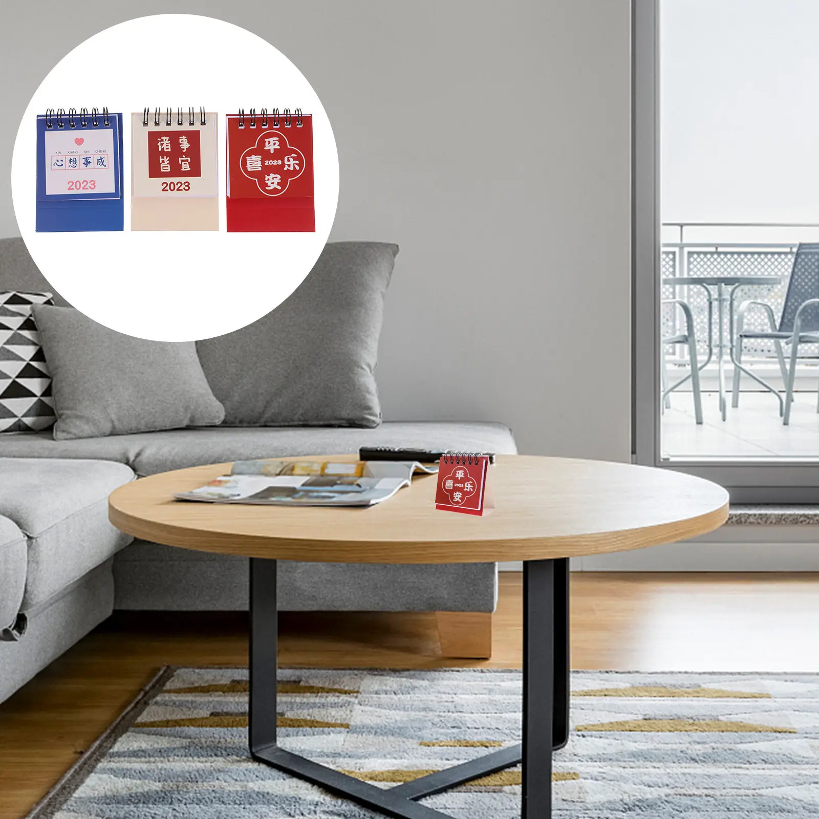 

6Pcs Creative Mini Desk Calendars Household Standing Paper Calendars Chinese Style Decorative Office Home Study Table Decoration