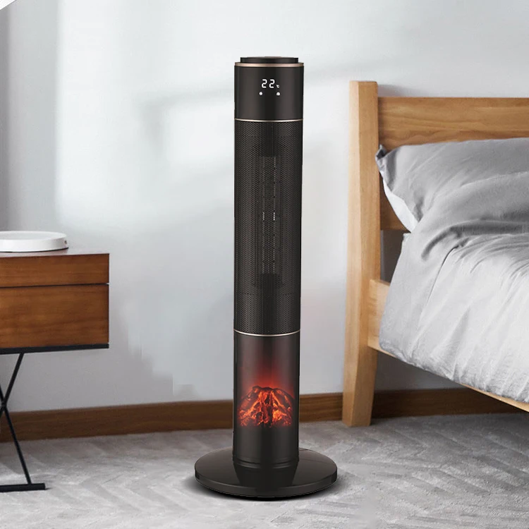 

High Quality 2000W PTC Home Electric Tower Fan Heaters with Remote Control Energy Saving for Ventilation and Lighting