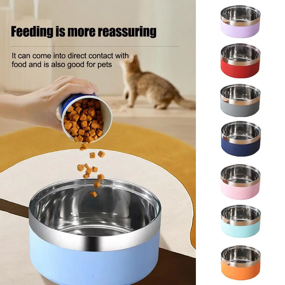 1PC Stainless Steel Pet Bowl Multi-Specification Anti-fall Or Food Feeding High-end Bowl Pet Supplies Watering H2M5