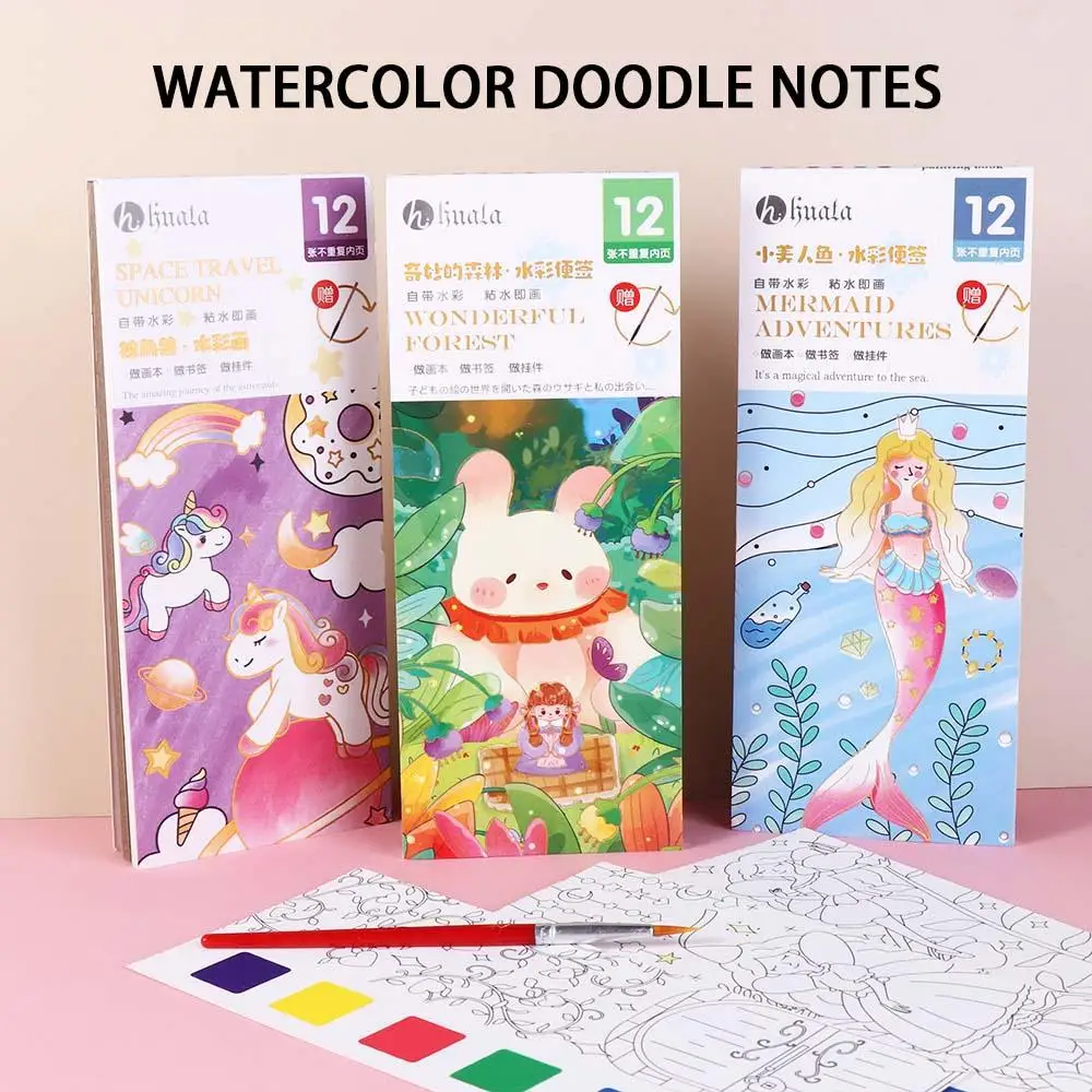 Book School Art Supplies Gouache Picture Book Watercolors Coloring Books Blank Doodle Book Set Gouache Graffiti Picture Book