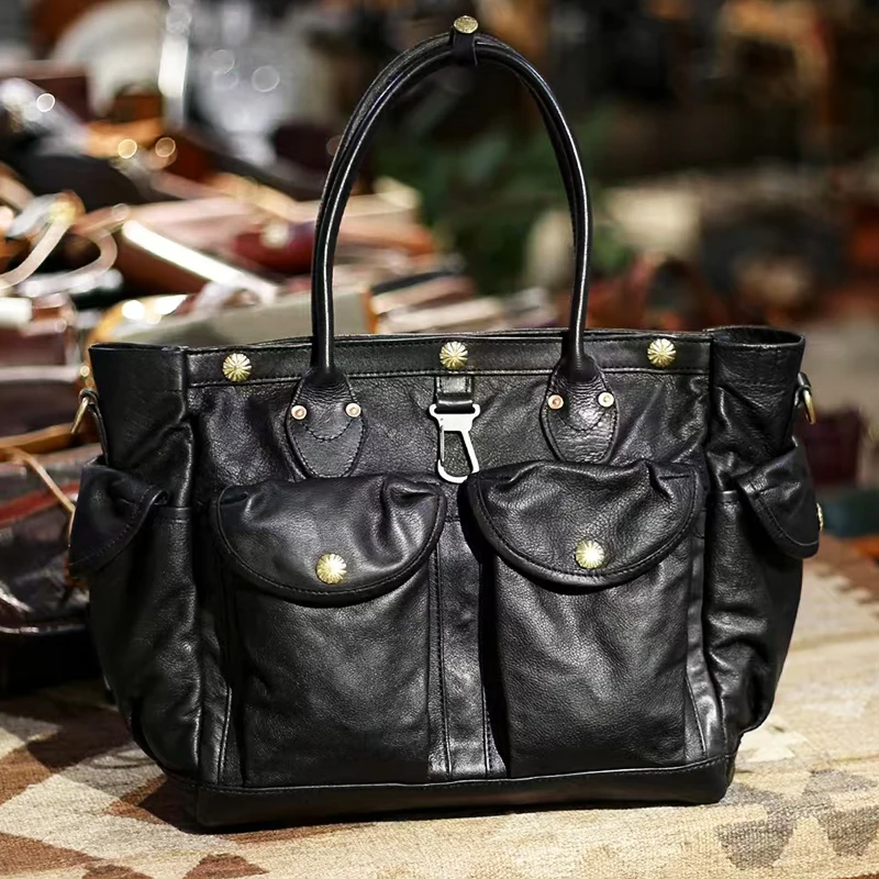 valigetta da donna da uomo in vera pelle di alta qualità di lusso alla moda, borsa per laptop in vera pelle di mucca fatta a mano dal design casual