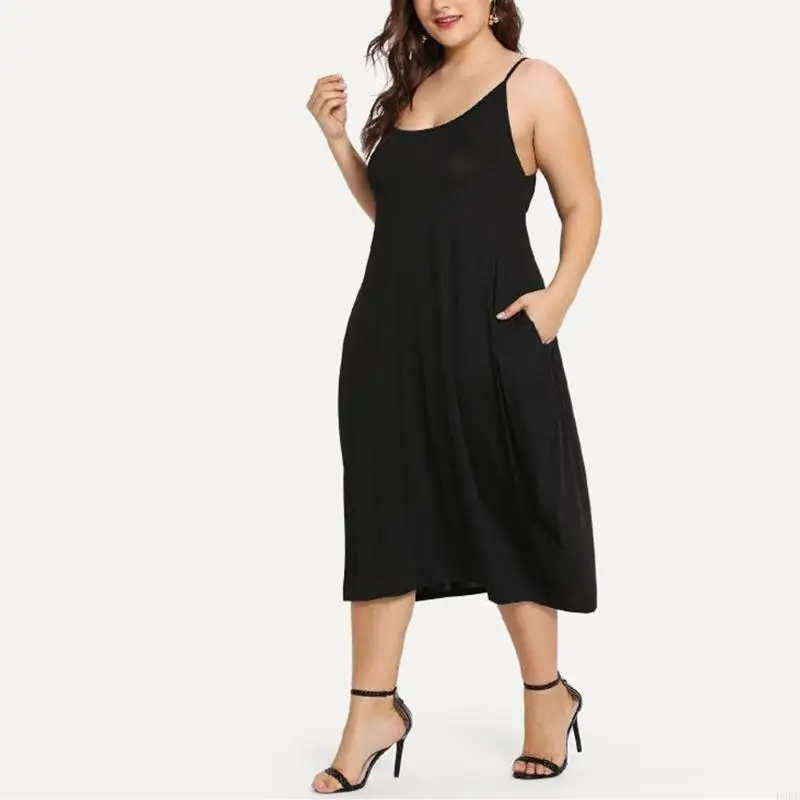 l38e-women-neck-pleated-loose-midi-long-cami-dress-with-pockets