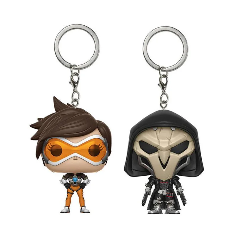 Overwatch TRACER & REAPER  Pocket Keychain Vinyl Action Figure Collection Model Toys