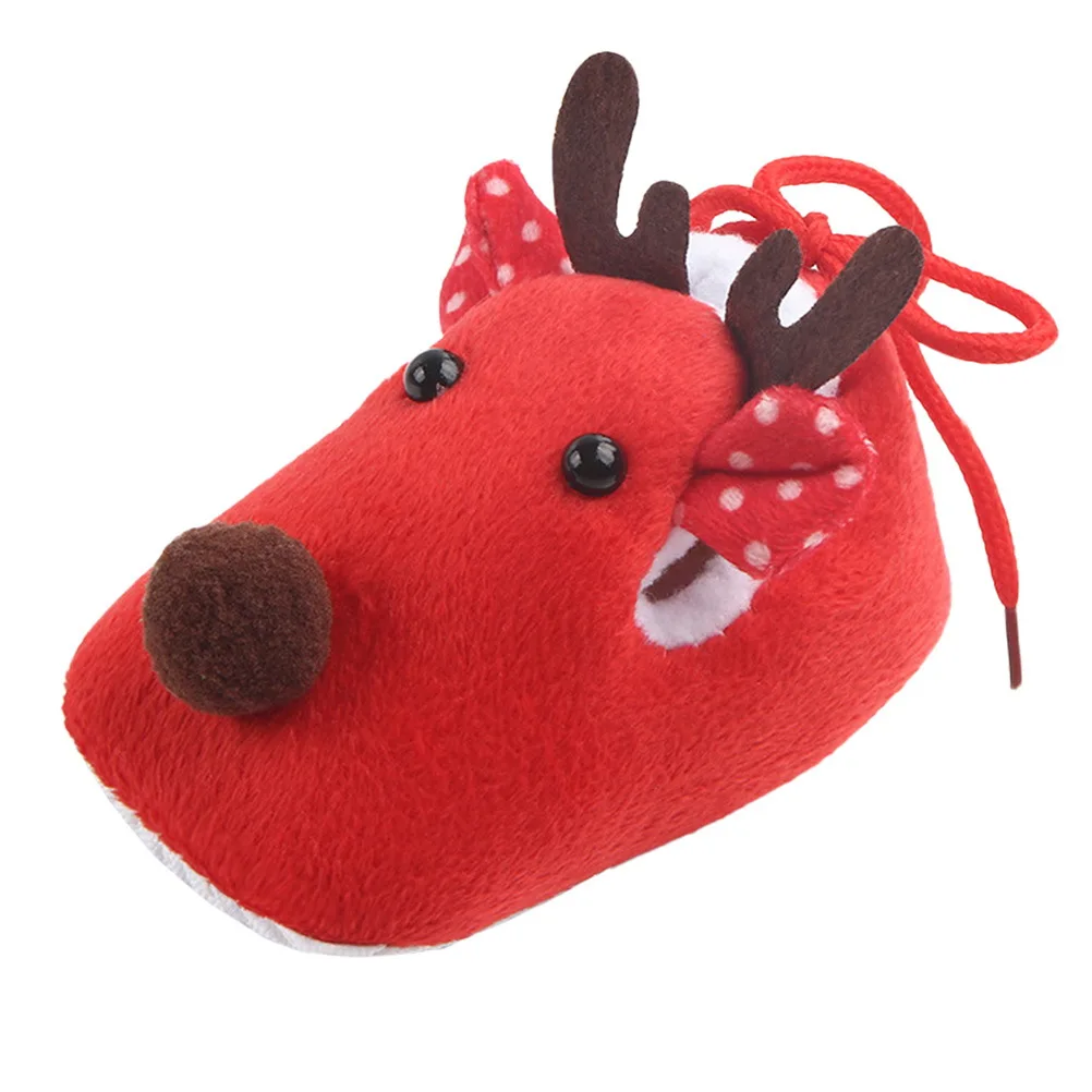 1 زوج عيد الميلاد تحت عنوان تصميم شتاء دافئ القطن طفل رضيع النعال أحذية طفل عيد الميلاد الأحذية النعال أحذية الرضع الوليد B