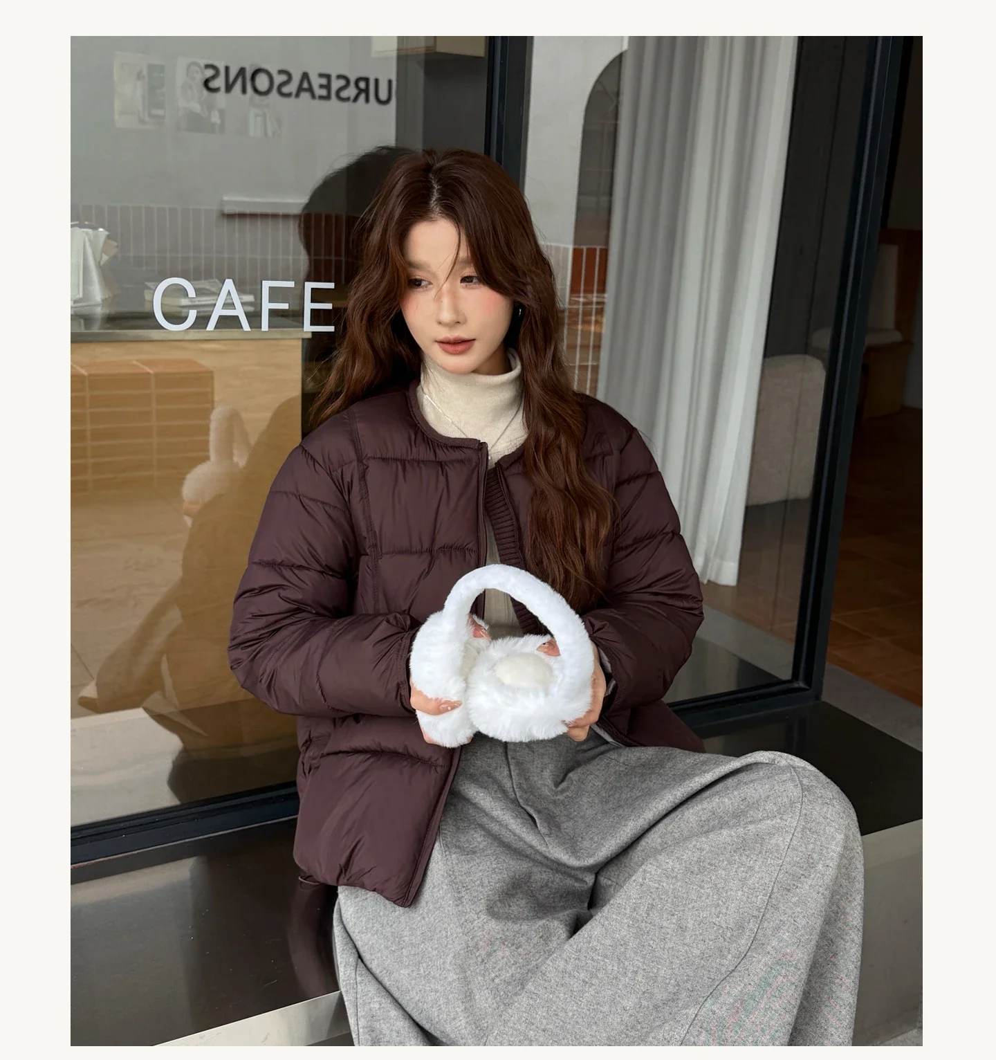 2026 Winter Women's Jacket Korean Patchwork Zipper Stylish Parkas Minimalist Versatile Coat Warm O-Neck Cotton Padded Outerwear