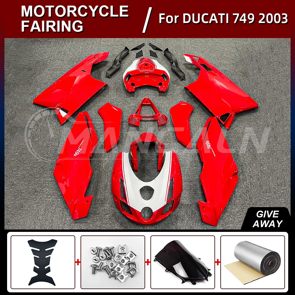 Motorcycle Fairings Kit for Ducati 749 749s 999 2003- Bodywork Set High Quality ABS Injection New red white