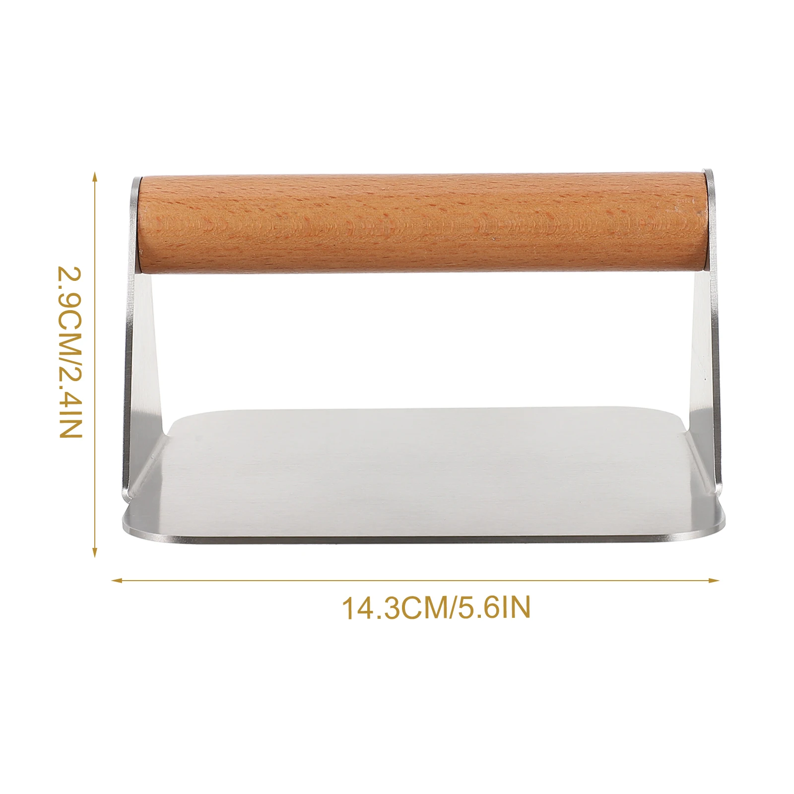 

Stainless Steel Burger Press Meat Patty Kitchen Wood Handle Compact Lightweight Non- Cleaning Durable Burger Making
