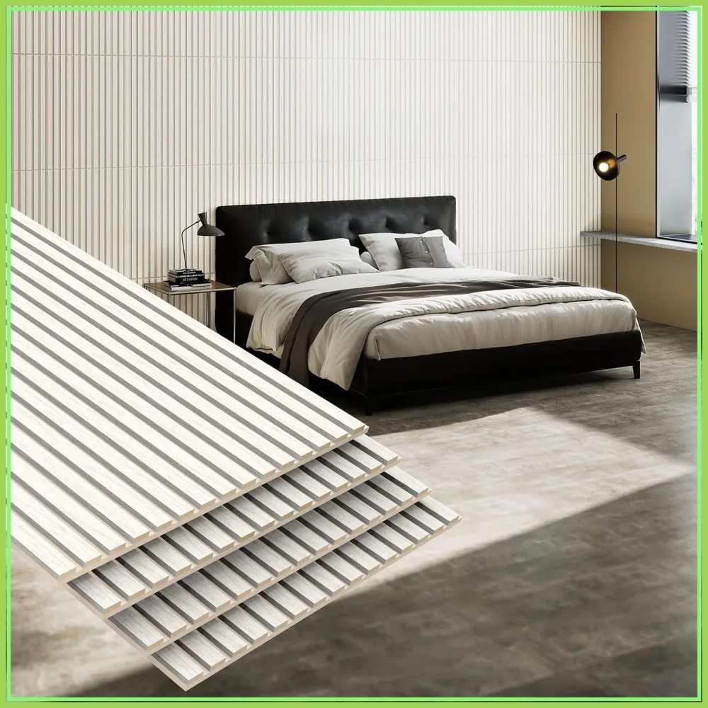 

Wood Slat Acoustic Wall Panels, 4 Packs 47.2"x23.6" Soundproof Panel for Interior Decor, Noise Absorbing-3D Textured