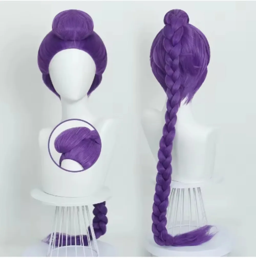 Pelucas de disfraz Rumi para niños, pelucas de disfraz de Mira Zoey de Anime para mujeres y hombres, peluca trenzada púrpura, accesorio de Cosplay para Halloween