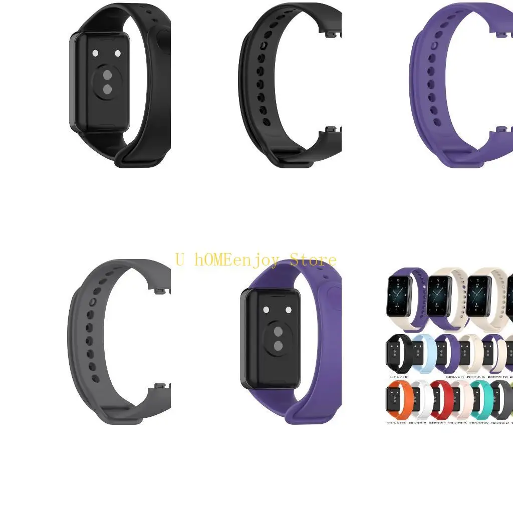 B0KF Soft and Comfortable Silicone Watch Band for Band 9 Bracelet Adjust Length Wriststrap Comfortable Wristband