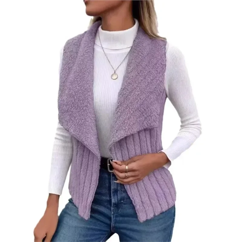 Double-sided velvet Vest Jacket Women Autumn Winter Solid Color Sleeveless Coat Chaleco Mujer Fashion Female Waistcoat