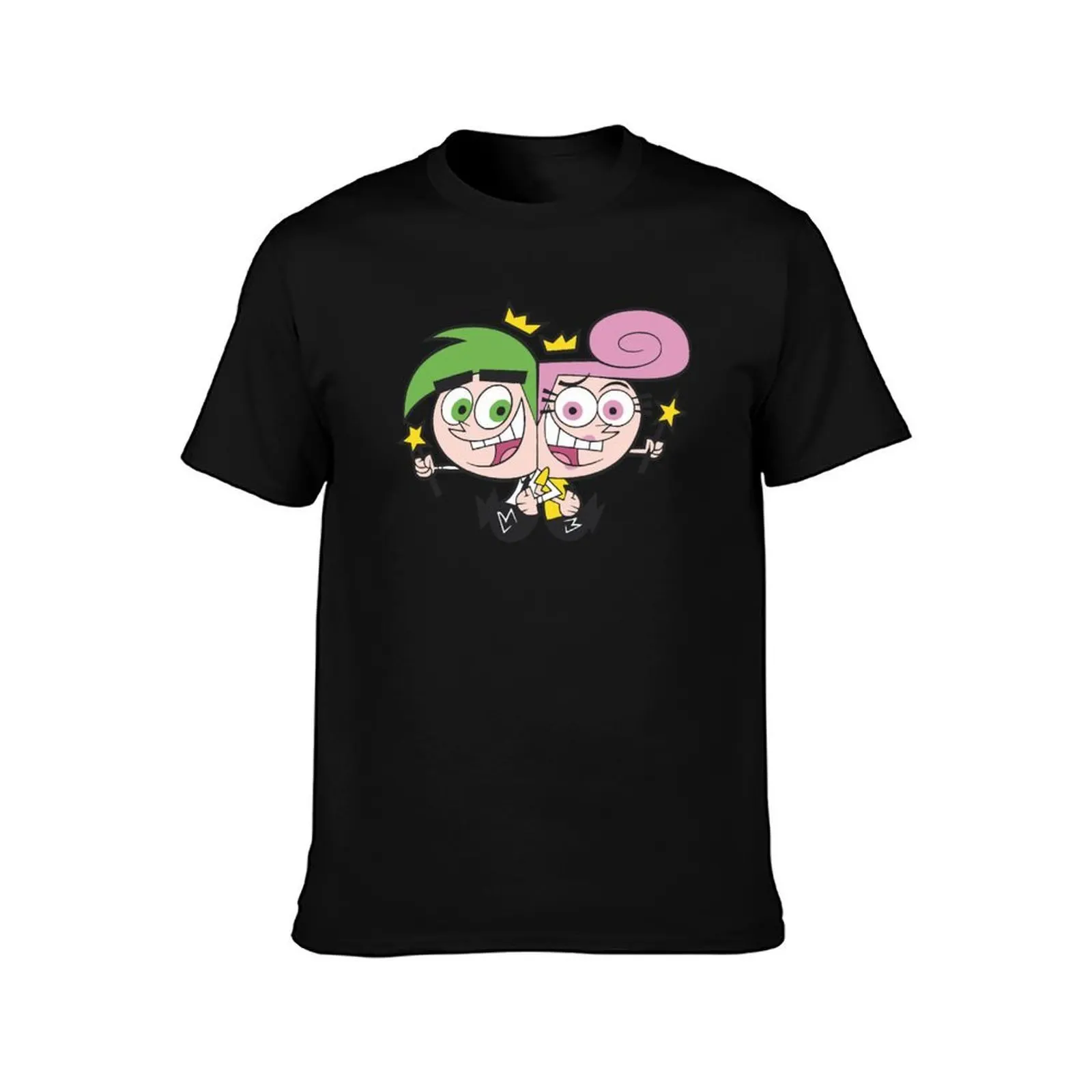 Mens Womens Cosmo And Wanda Fairly Oddparents Christmas T-Shirt, Summer Casual Cotton Tee, Oversized Streetwear Tops